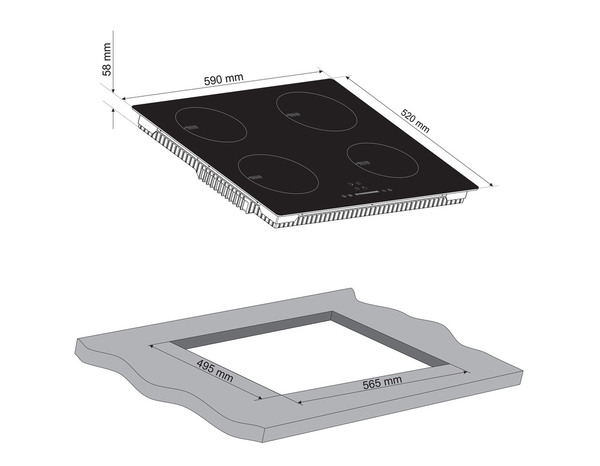 Plaque de cuisson à induction " Link" - 4 zones - Cooke and Lewis - Brico Dépôt