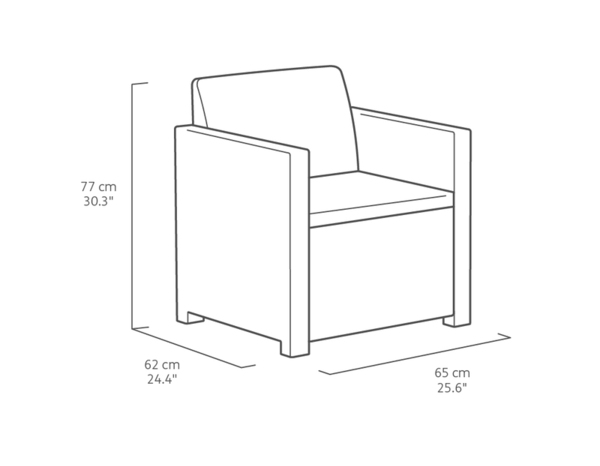 Salon de jardin bas "Merano" graphite - Allibert - Brico Dépôt