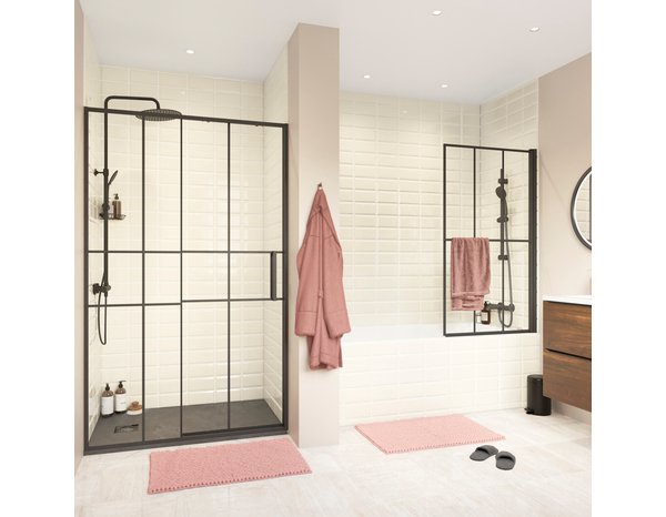 Colonne bain-douche thermostatique noir mat - Brico Dépôt