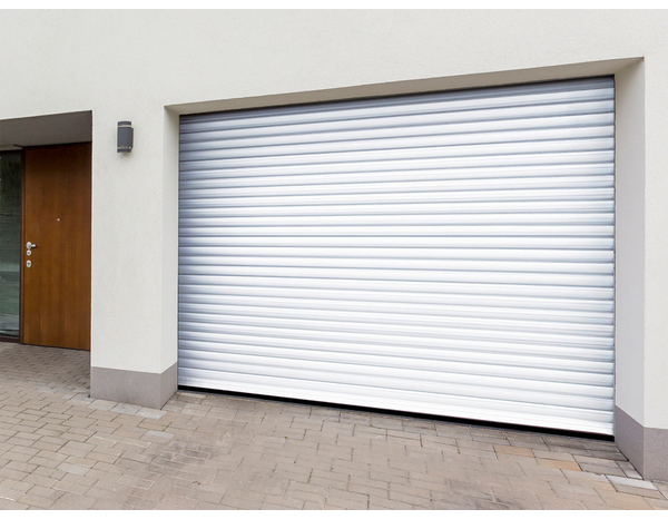 Porte de garage blanche à enroulement motorisée H. 200 cm L. 240 cm - Brico Dépôt