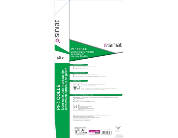 Colle à carreaux de plâtre - Sac de 5 kg - Siniat - Brico Dépôt