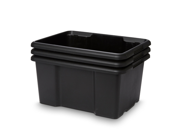 Bac de rangement noir 26 L "Fitty" L. 45,5 x P. 36,5 x H. 23 cm - Brico Dépôt
