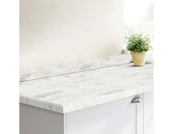 Crédence stratifiée réversible noire/blanche imitation marbre L. 2,40 M - Brico Dépôt