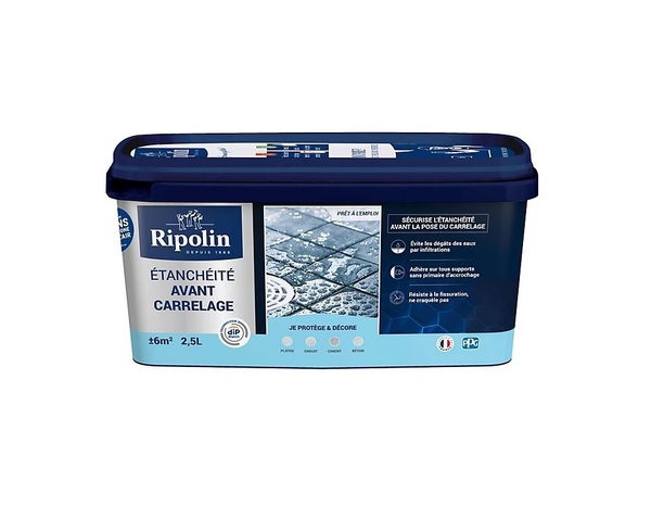 Étanchéité sous carrelage intérieur mat - 2,5 L - Ripolin - Brico Dépôt