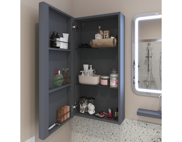 Colonne de rangement gris "Himalia" L.40 x H.80 x P.20 cm - GoodHome - Brico Dépôt