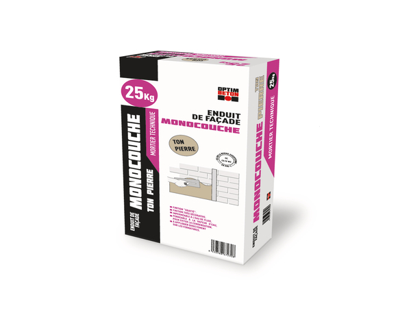 Enduit de façade monocouche ton pierre - sac de 25 kg - Brico Dépôt