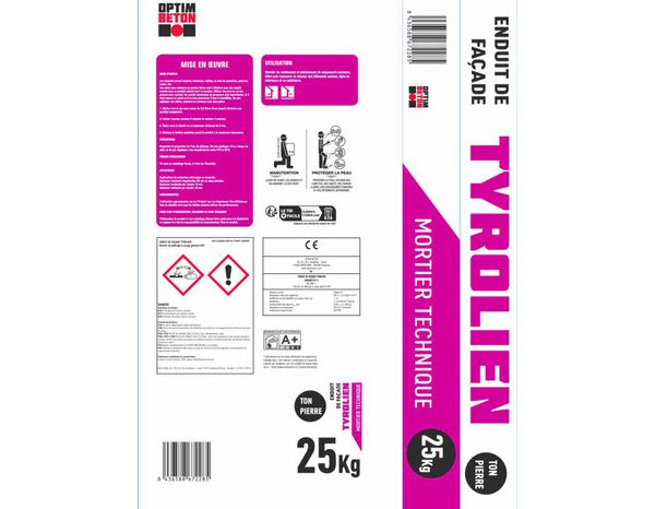 Enduit de façade tyrolien ton pierre - sac de 25 kg - Brico Dépôt