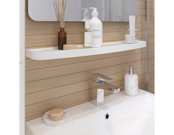 Étagère de salle de bains blanc Himalia L.70 x P. 15 cm - GoodHome - Brico Dépôt