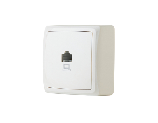 Prise Ethernet RJ45 en saillie blanche "Barran" - Brico Dépôt