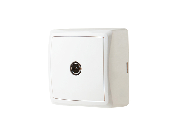 Prise TV en saillie blanche "Barran" - Brico Dépôt