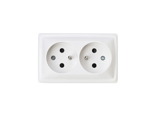 Double prise 2 points avec terre en saillie blanche "Barran" - Brico Dépôt