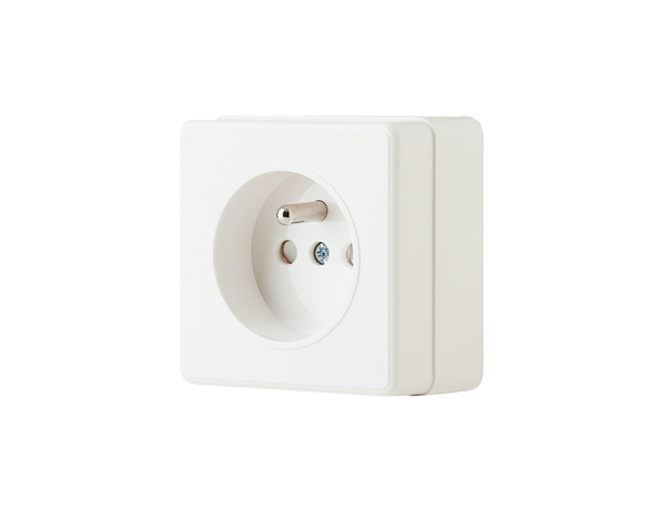 Prise 2 points avec terre blanche en saillie - Brico Dépôt