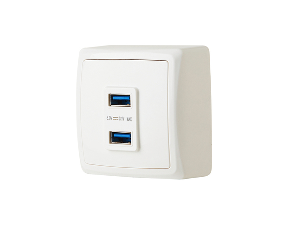 Prise USB double saillie "Barran" - Brico Dépôt