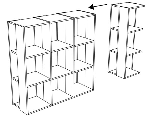 Cube "Brick" 3 cases - Imitation chêne - Brico Dépôt