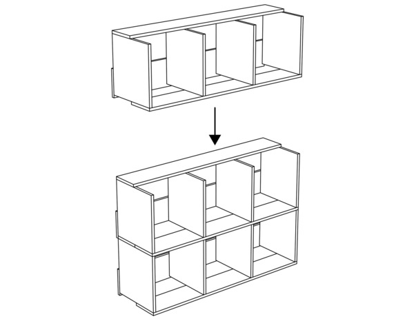 Cube "Brick" 3 cases - Imitation chêne - Brico Dépôt