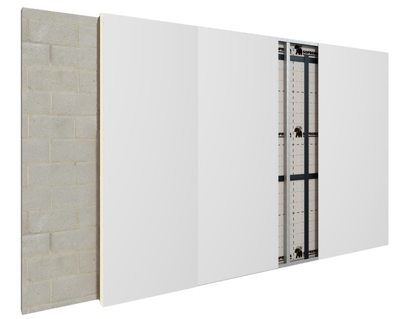 Doublage plaque de plâtre/polyuréthane R=3.75 - L. 2,50 x l. 1,20 m x Ép. 10 + 80 mm PU - Soprema - Brico Dépôt