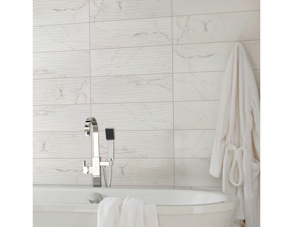 Décor mural "Elegance marble" blanc - l. 20 x L. 60 cm - GoodHome - Brico Dépôt