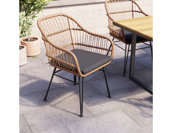 Fauteuil imitation osier "Halesio" - Marque BLOOMA - Brico Dépôt