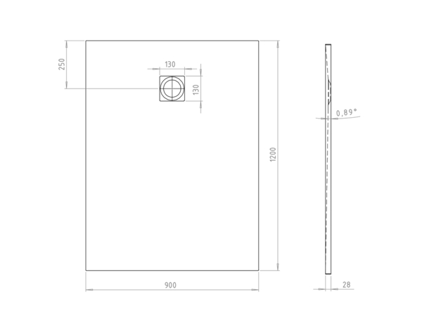 Receveur de douche extra-plat résine rectangulaire 90x120cm noir "PIA"
 - Cooke and Lewis - Brico Dépôt