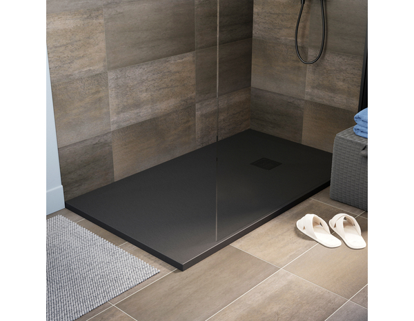 Receveur de douche extra-plat résine rectangulaire 80x140 cm noir "PIA"
 - Cooke and Lewis - Brico Dépôt