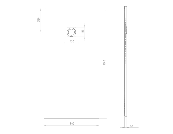 Receveur de douche extra-plat résine  rectangulaire 80x160cm noir "PIA"
 - Cooke and Lewis - Brico Dépôt