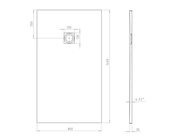 Receveur de douche extra-plat résine rectangulaire 80x140 cm noir "PIA"
 - Cooke and Lewis - Brico Dépôt