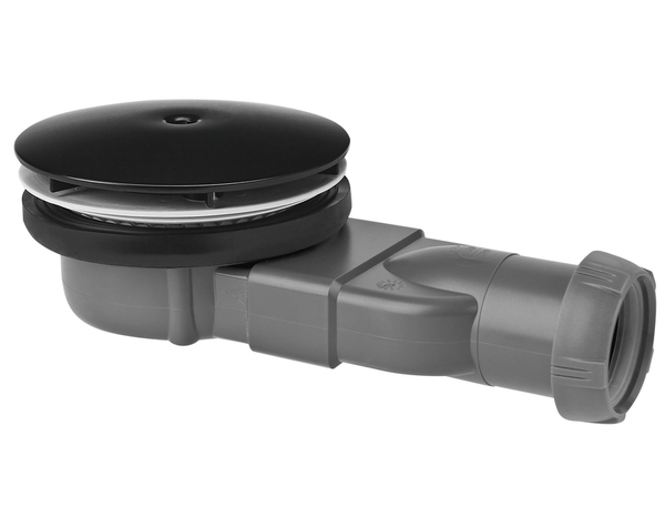 Bonde douche extra plate noir - Larg. 11,8 x H.5,8 x Diam. 9 cm - Wirquin - Brico Dépôt