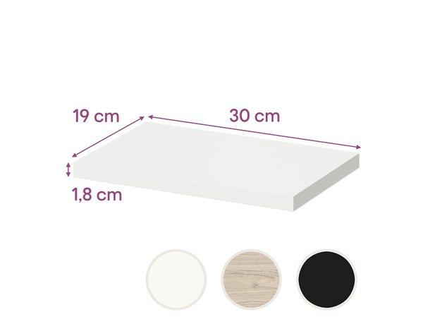 Tablette blanche "Rabella" L. 30 cm x P. 19 cm - ÉP. 18 mm - Cooke and Lewis - Brico Dépôt