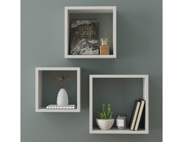 Lot de 3 cubes blanc 30 cm "Rabella" - Cooke and Lewis - Brico Dépôt