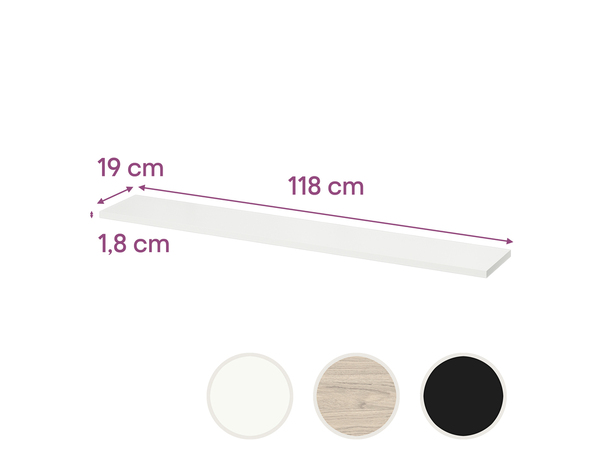 Tablette blanche L. 118 x p. 19 cm - Ép. 18 mm - Cooke and Lewis - Brico Dépôt