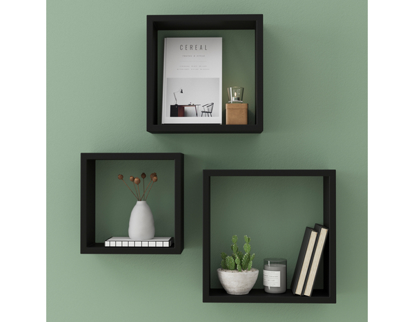 Lot de 3 cubes noir 30 cm "Rabella" - Cooke and Lewis - Brico Dépôt