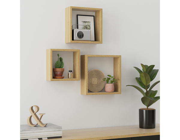 Lot de 3 cubes imitation bois 30 cm "Rabella" - Cooke and Lewis - Brico Dépôt