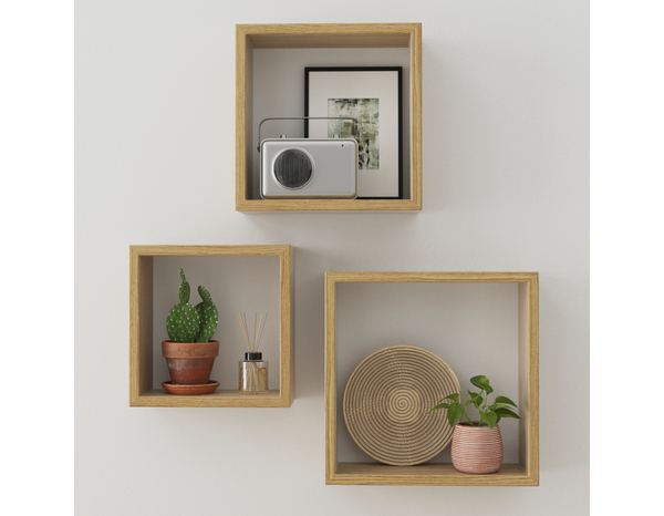 Lot de 3 cubes imitation bois 30 cm "Rabella" - Cooke and Lewis - Brico Dépôt