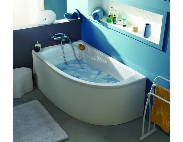Baignoire droite gain de place "Bandol" - L. 160 x l. 90 cm - Brico Dépôt