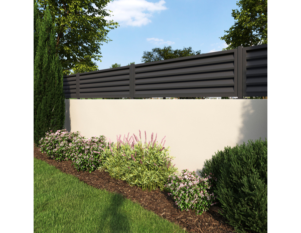 Panneau métal "Artemio" gris anthracite - 60 x l. 180 cm. - Marque BLOOMA - Brico Dépôt