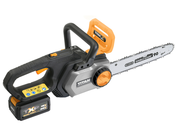 Tronçonneuse batterie 36 V + batterie 4 Ah et chargeur - Titan - Brico Dépôt