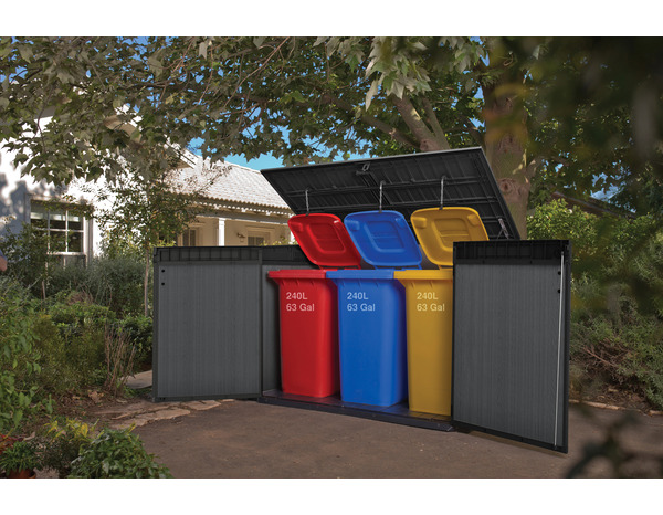 Coffre horizontal en polypropylène aspect bois naturel gris 2020 L "Cortina mega" - Keter - Brico Dépôt