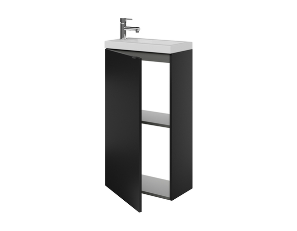 Lave main à poser noir mat "Idalie" L. 44 x H. 79 x P. 23 cm - Cooke and Lewis - Brico Dépôt