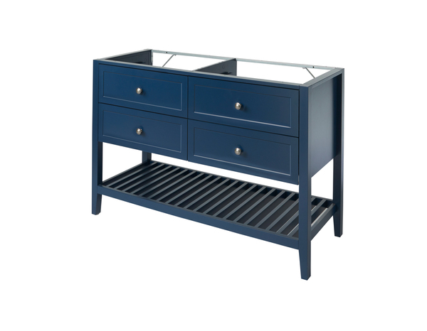 Meuble sous vasque double bleu "Perma" L. 120 x H. 80,6 x P. 45 cm - GoodHome - Brico Dépôt