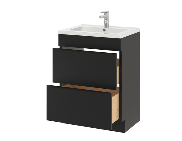 Meuble sous vasque à poser noir mat "Idalie" L. 60 x H. 82 x P. 45 cm - Cooke and Lewis - Brico Dépôt