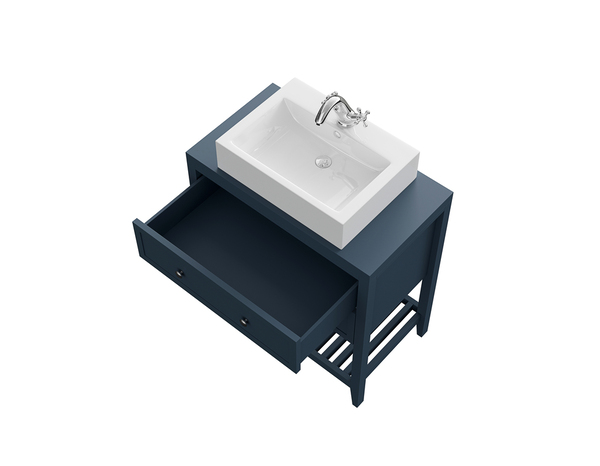 Meuble sous vasque bleu "Perma" L. 80 x H. 80,6 x P. 45 cm - GoodHome - Brico Dépôt