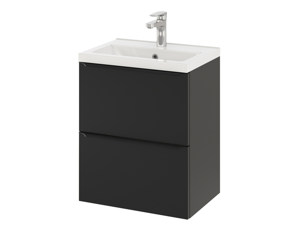 Meuble sous vasque à suspendre noir mat "Idalie" L. 50 x H. 60 x P. 36 cm - Cooke and Lewis - Brico Dépôt