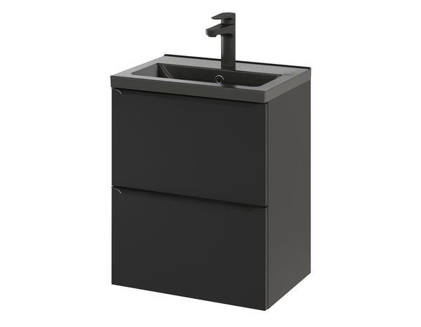 Meuble sous vasque à suspendre noir mat "Idalie" L. 50 x H. 60 x P. 36 cm - Cooke and Lewis - Brico Dépôt