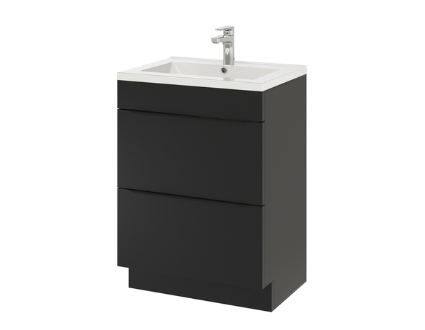 Meuble sous vasque à poser noir mat "Idalie" L. 60 x H. 82 x P. 45 cm - Cooke and Lewis - Brico Dépôt