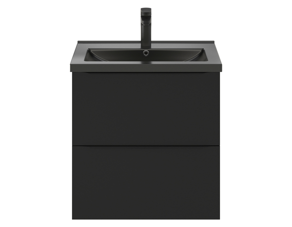 Meuble sous vasque à suspendre noir mat "Idalie"  L. 60 x H. 60 x P. 45 cm - Cooke and Lewis - Brico Dépôt