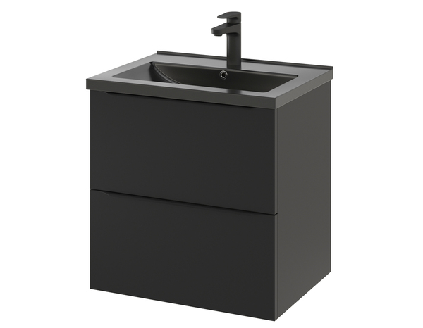 Meuble sous vasque à suspendre noir mat "Idalie"  L. 60 x H. 60 x P. 45 cm - Cooke and Lewis - Brico Dépôt