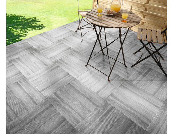 Carrelage de sol extérieur "Cargo" gris - l. 48 x L. 48 cm - Brico Dépôt