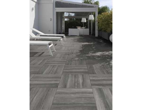 Carrelage de sol extérieur "Cargo" gris - l. 48 x L. 48 cm - Brico Dépôt