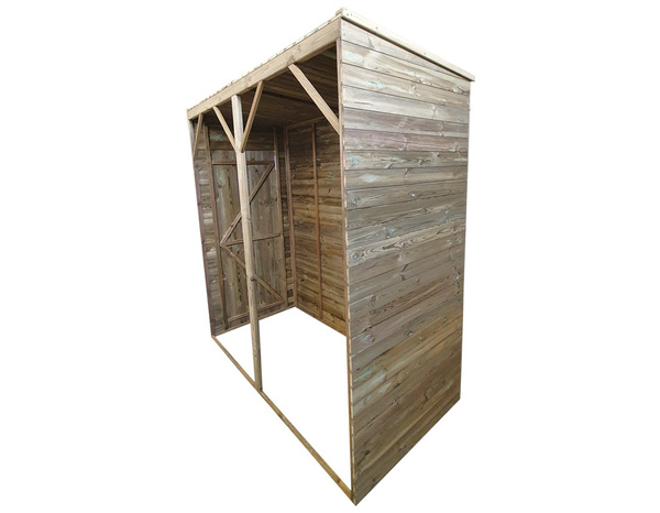 Abri de stockage adossé en pin - L. 217 x P. 105 x H. 217 cm - Brico Dépôt