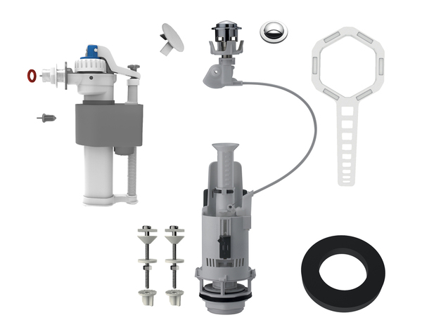 Robinet + mécanisme à câble double poussoir - Brico Dépôt